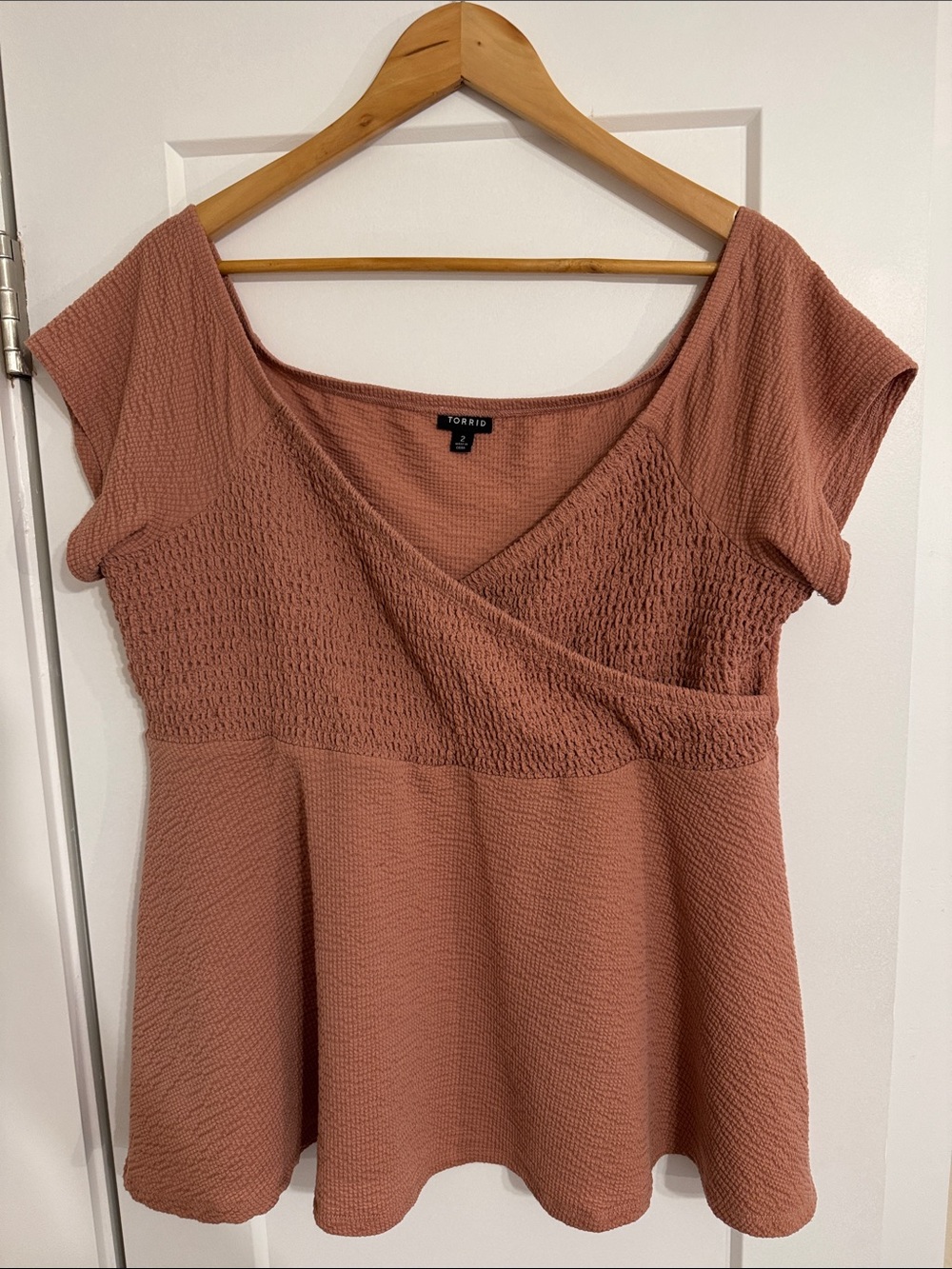 torrid rosewood wrap peplum top